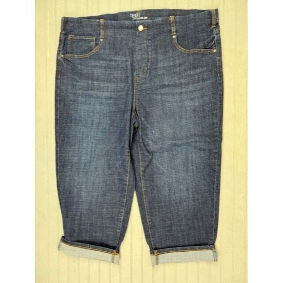Time & Tru Size XXL 20 Womens Jeans Crop Pull On Stretch High Rise Dark … - Picture 1 of 3